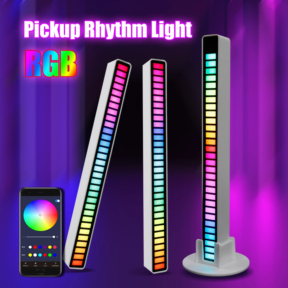 

OKEEN RGB LED Voice Activated Music Atmosphere Lights APP Control Pickup Rhythm Lamps Equalizer Decorative Ambient Light Bar