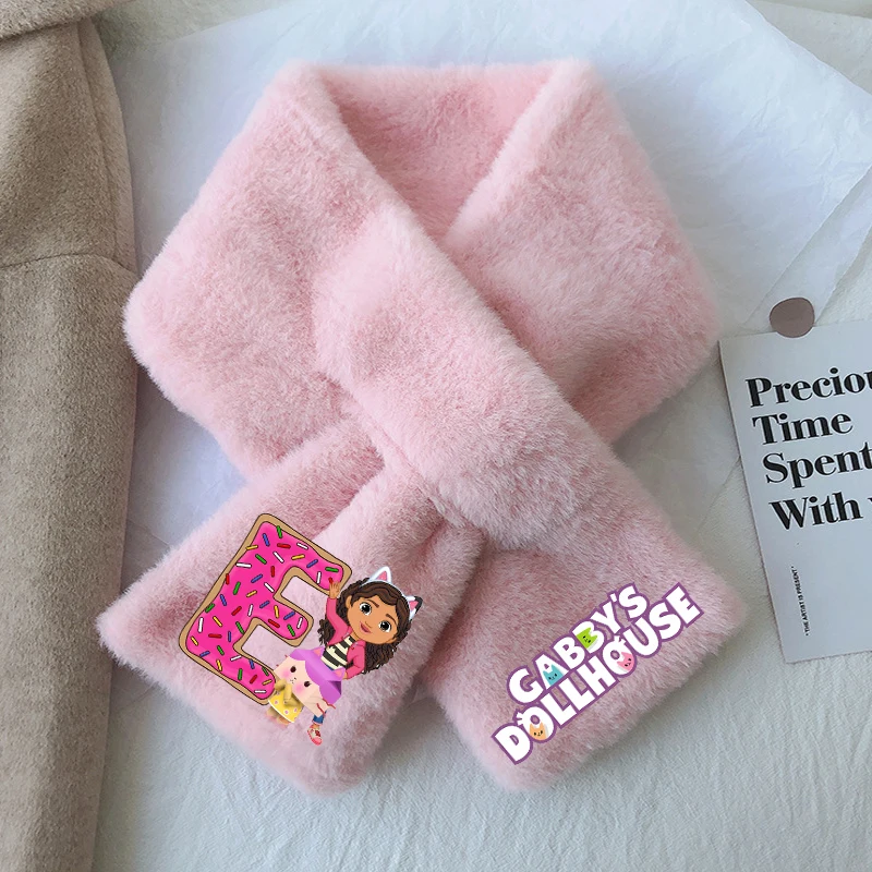 Gabby Dollhouses peluche écharpe filles nouveau Anime lettre A-Z foulard enfants hiver silencieux extérieur chaud Bandelet enfants cadeau