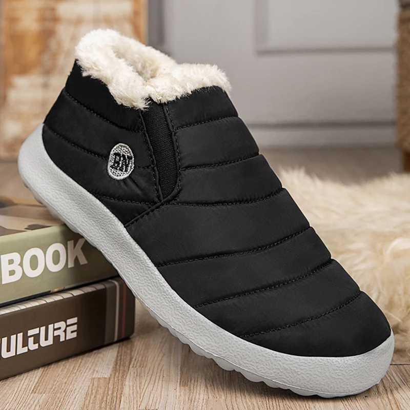 Boots Men Snow Warm Outdoor Winter Boots For Men Fur Booties For Men Couple Waterproof Ankle Boots Footwear Men's Work Shoes