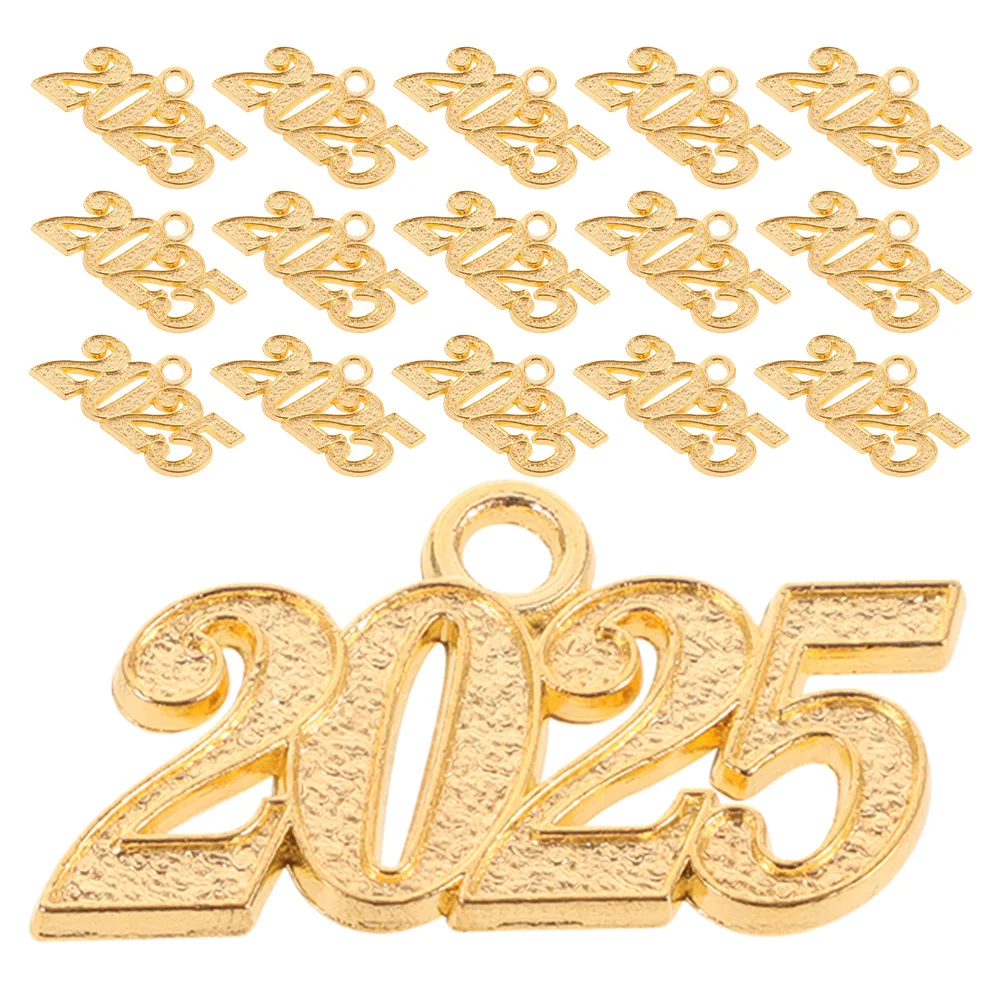 

20pcs 2025 Number Charms Pendant Zinc Alloy Diy Jewelry Making Supplies For Bracelets Keychains Necklace Crafts
