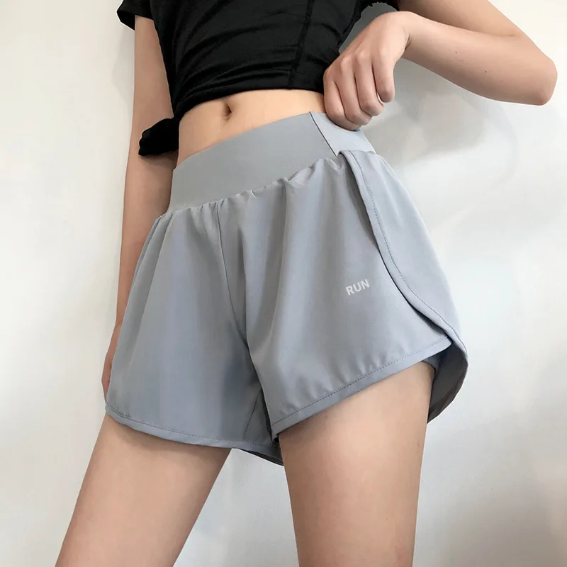 Frauen 2-in-1 Laufshorts Elastische Taille Tasche Sommer Yoga Shorts Frau Radfahren Sport Shorts Gym Fitness Shorts Sportswear
