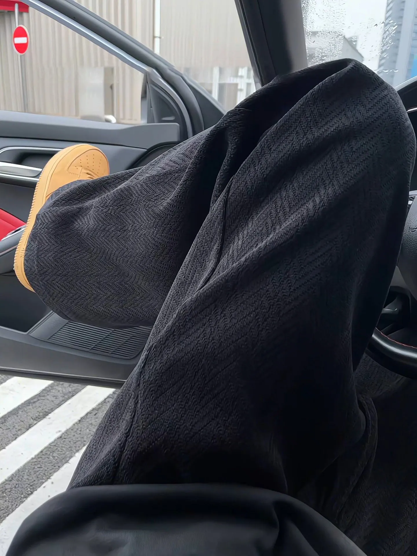 Black Wheat Ear Patterned Curved Blade Men's Pants Autumn Drape Wide Leg Straight Loose American Sports Casual Trousers