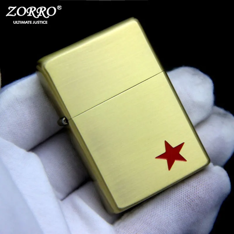 Zorro Creative Kerosine Grinding Wheel Lighter Retro Painting Five-pointed Star Pattern New Chinese Cigarette Lighter Holiday
