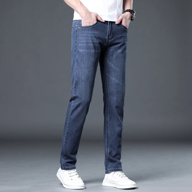 Spring and Autumn New Men's Casual Solid Color Jeans cargo pants men  skinny Minimalist denim pants jeans  streetwear men
