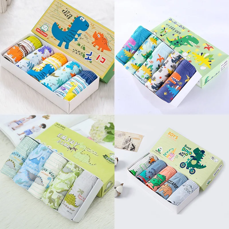 Boys Cartoon Underwear 5 Packs/Box Assorted Styles Briefs Cute Boys Panties Cotton Panty Boy Children Soft Underpants Breathable