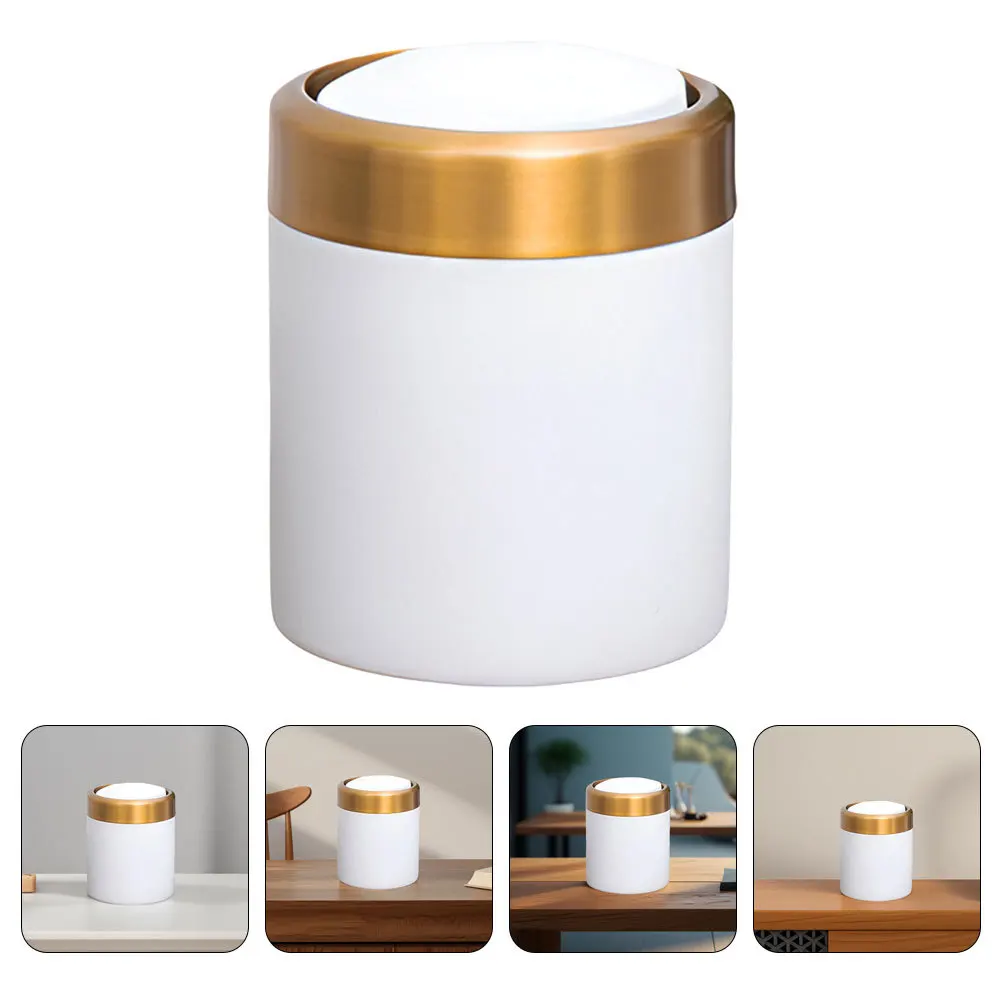 

Mini Stainless Steel Trash Can Flip Lid Small Desk Bathroom Bedroom Kitchen Countertop Garbage Bin Container Small Trash Bin