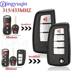 Jingyuqin modificato Flip Remote Car Key nuovo stile 433/315Mhz per Nissan Qashqai Sunny Sylphy Tiida X-Trail March Sentra 3/4B Key