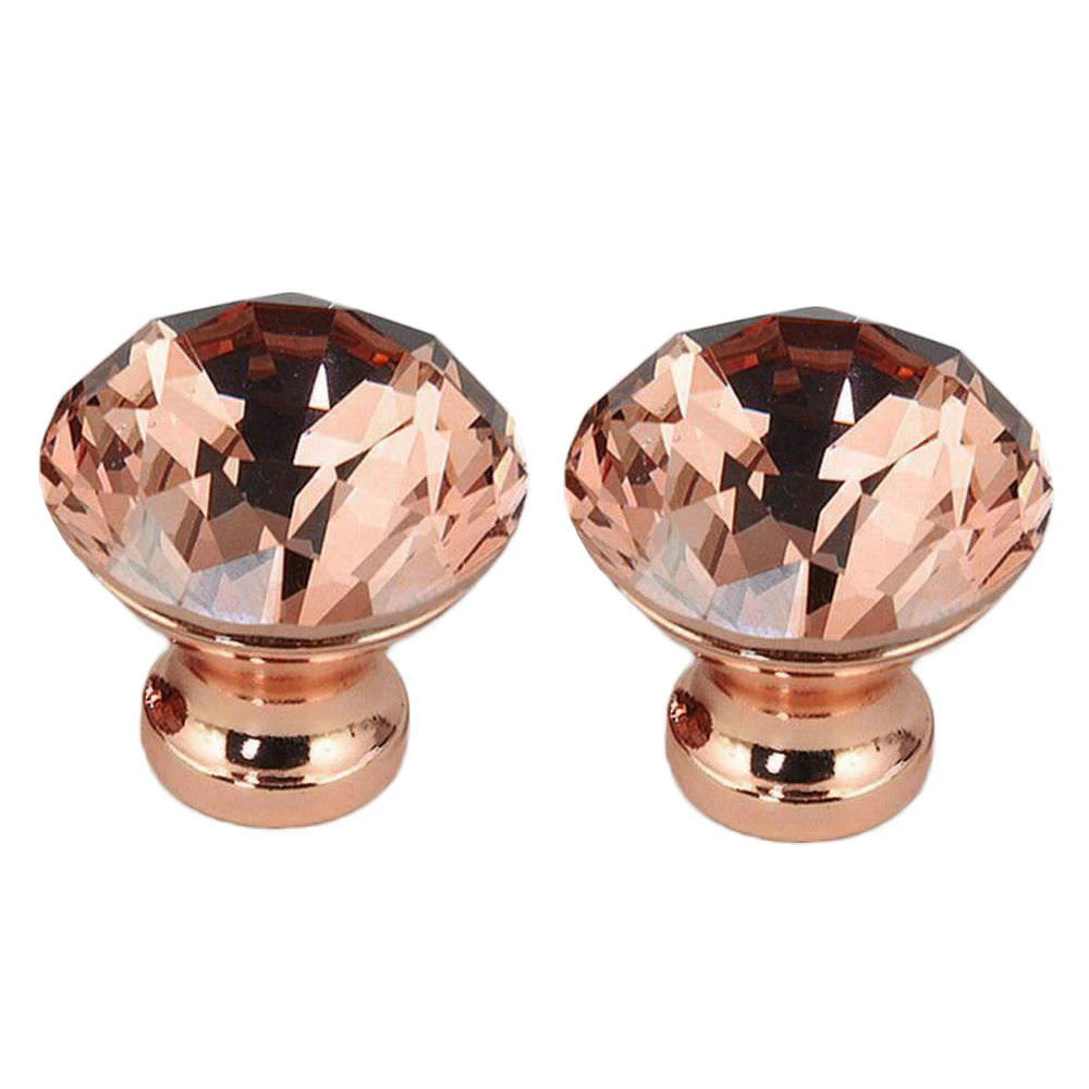 Rose Gold  DIY Unique Color Pull Handle Crystal Cabinet Drawer Door Knob 30mm