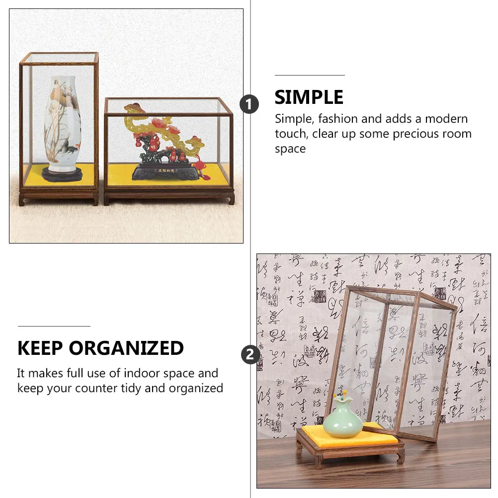 

Buddha Statue Display Cover 12x12x17cm Glass Box Transparent Case for Figurine Multi-function Decor Gift Packaging