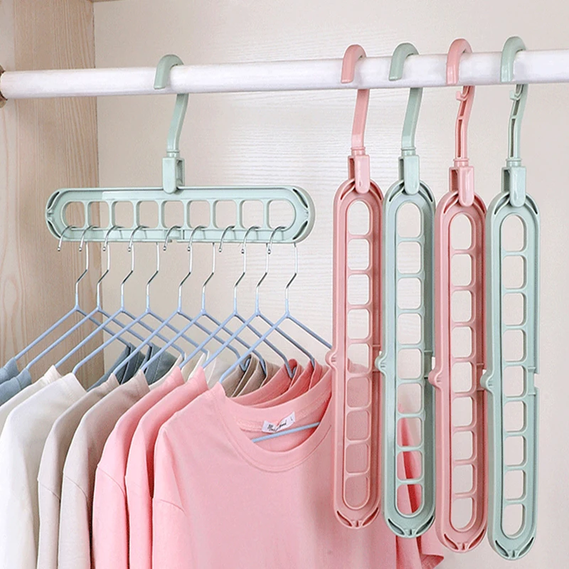 Plastic Clothes Hanger Drying Storage Hanging Rack Multifunction Multi-port Support Scarf  T Shirt Dried Hanger Home Organzation