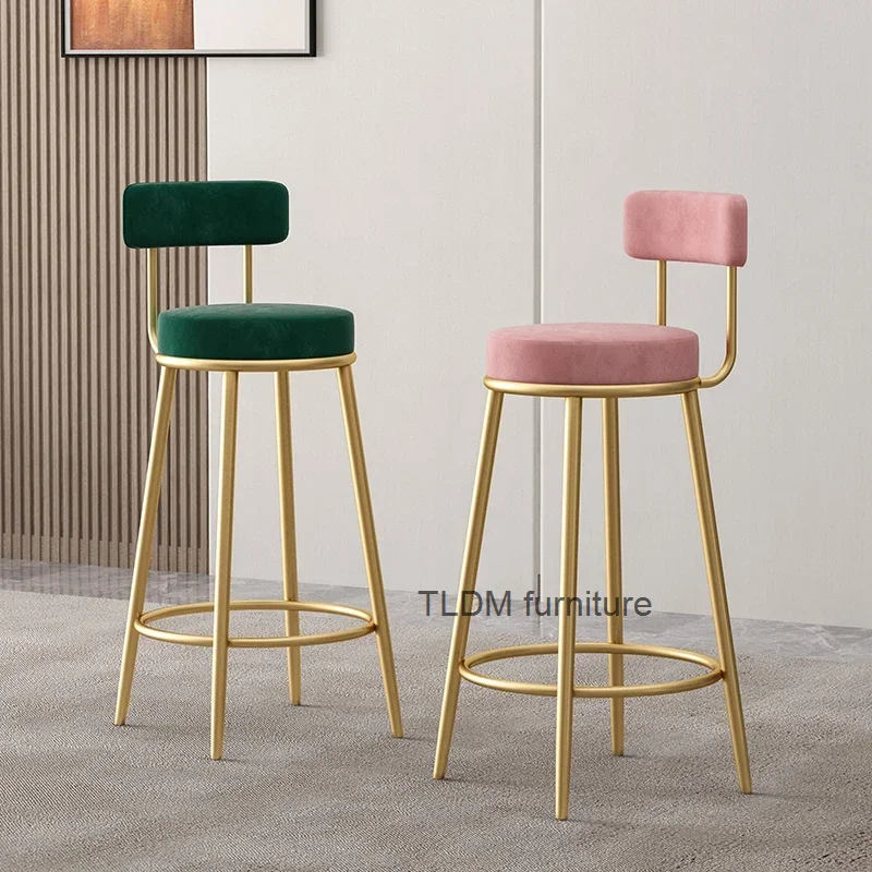 

Nordic Modern Bar Stools Luxury Office Home Chair Kitchen Design High Metal Stainless Cadeiras De Jantar Interior Furniture