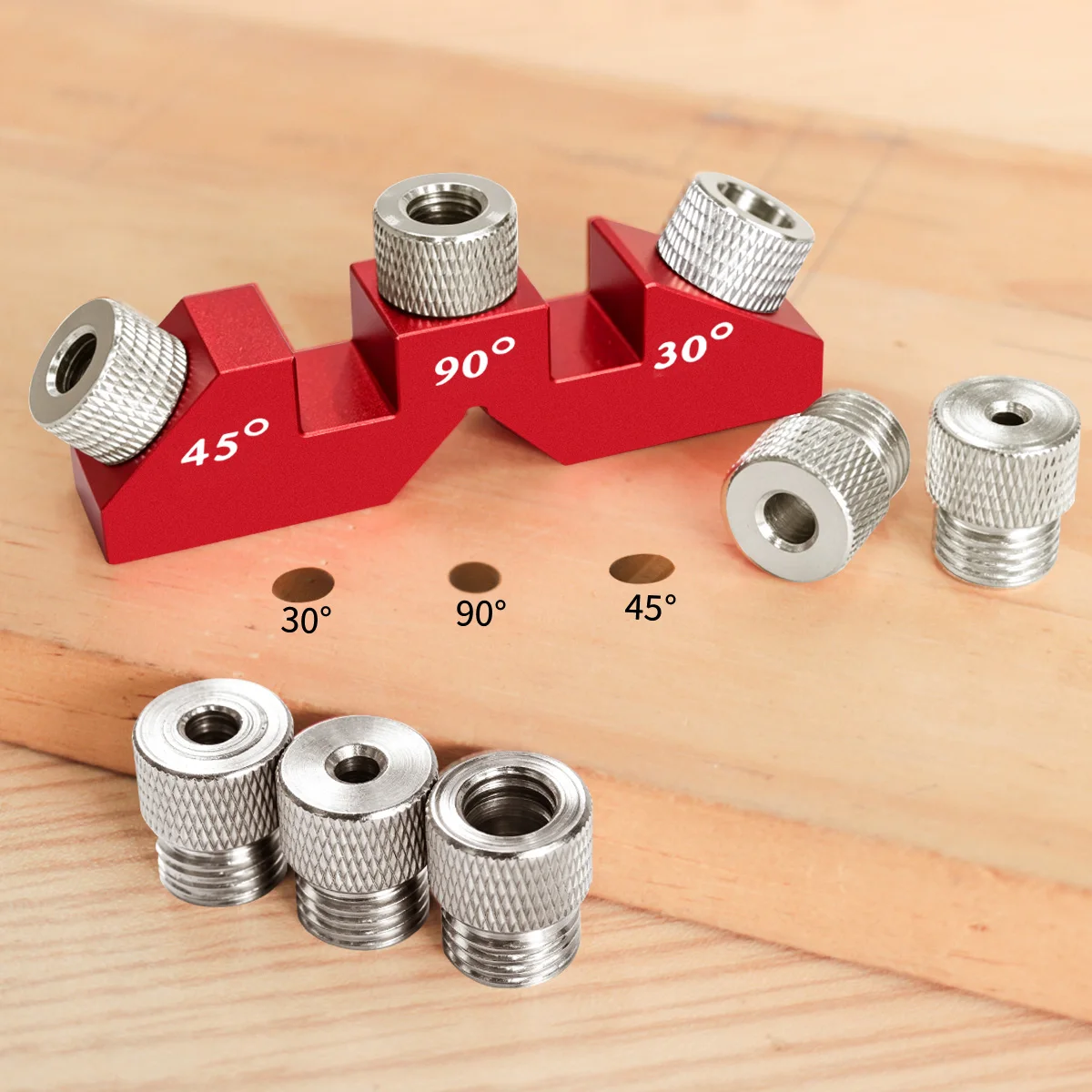 30/45/90° Woodworking Drill Guide Jig Multi-angle Hole Puncher Vertical Oblique Drilling Locator Aluminum Alloy Wood DIY Tool