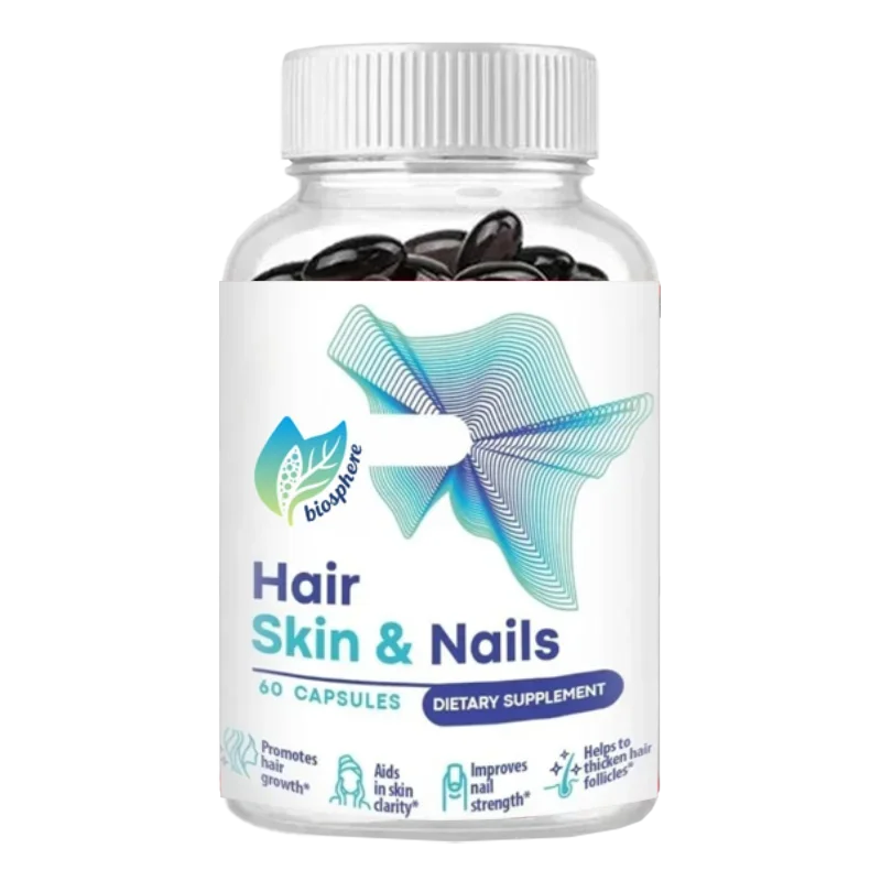 

Hair Skin Nail Health Vitamins Capsules - Biotin Thiamine Folate Zinc Mixed Supplements for Stronger Hair And Nails