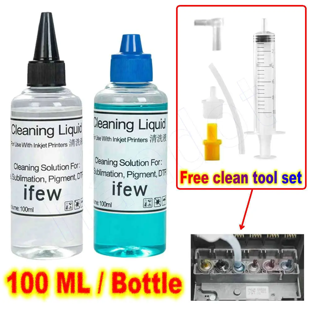 Inkjet Printer Head Nozzle Cleaning Cleaner Washing Liquid For Epson Hp Brother Canon Cleaning Printer Print Head Printhead Kits