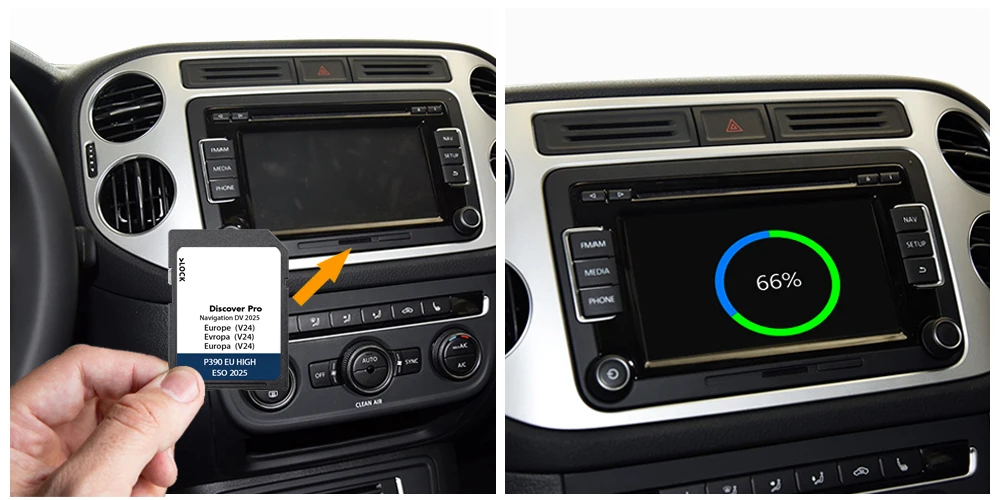 DV V24 Work for Volkswagen Golf Sportvan 5G from 2014 Discover Media Cover France Italy Poland Maps GPS Sat Nav Memory 64GB Card