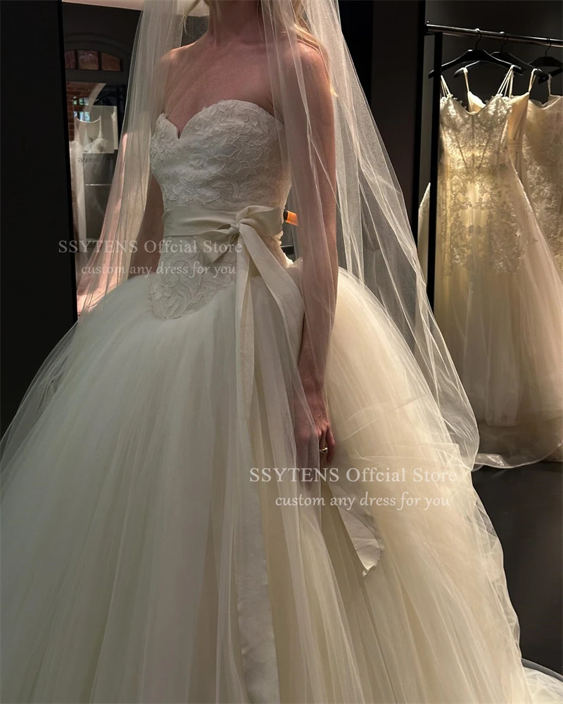 SSYTENS Elegant Wedding Dresses Tulle Sweetheart A Line Bridal Gown Israel Lace Up Back Bride Dress Customized Vestidos De Novia