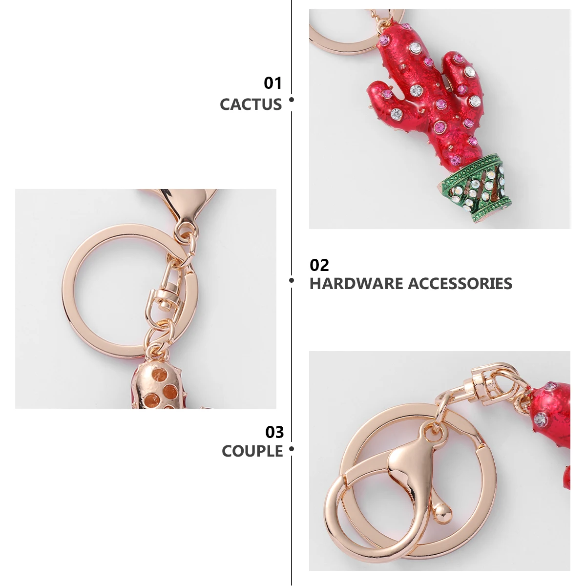 

Cactus Keychain Keychains Metal Ring Car Pendant Plastic Keys Hanging Accessories Durable Premium Material Portable Wonderful