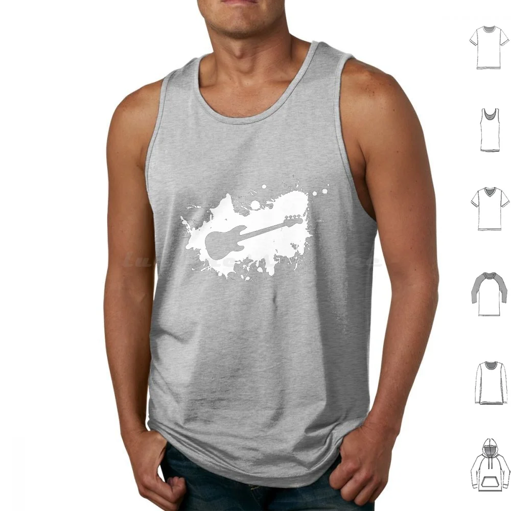 Precision Bass Splat Tank Tops Vest Sleeveless Music Guitar Bass Splat Precision