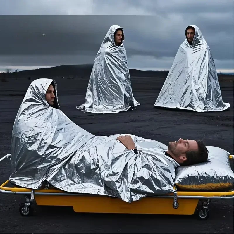 ​​2PCS Emergency Survival Blankets - 160x210cm Heavy Duty Thermal Insulation for Camping, Hiking & Survival​