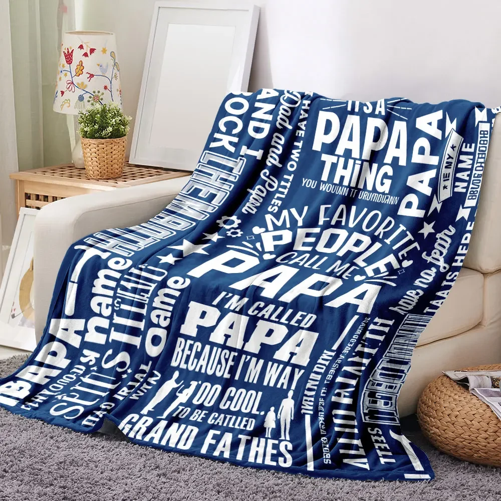 Papa Collage Blanket - Soft & Cosy , Ideal Gift for Father's Day, Grandparents' Day, Celebrating Special Papa Roles with Playful