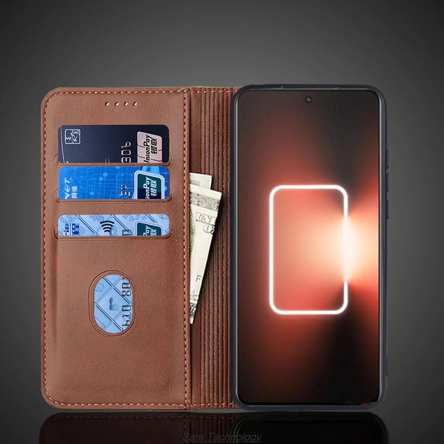 Magnetic attraction Leather Case for OPPO Realme GT3 / Realme GT3 240W Holster Flip Cover Case Wallet Phone Bags Fundas Coque