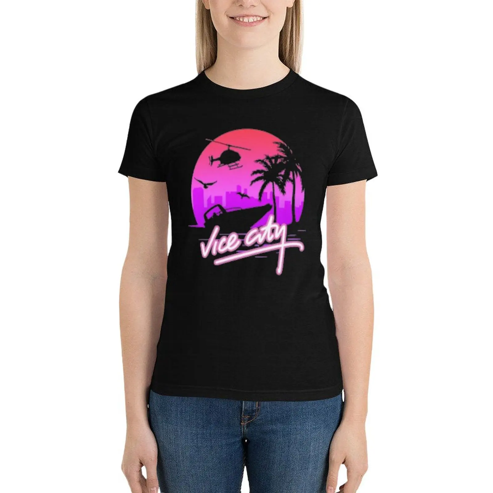 Vice City Retro Classic T-Shirt female plus size tops t-shirt dress for Women plus size