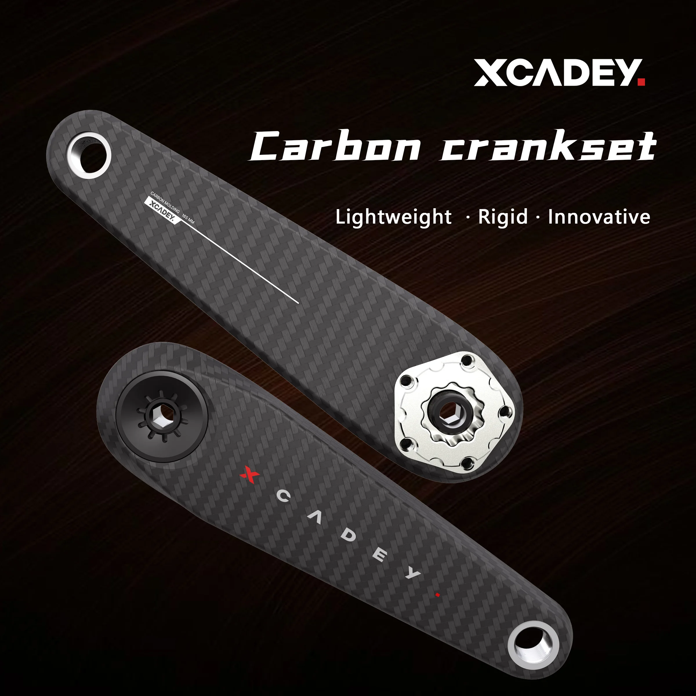 XCADEY VENTUS Carbon Fiber Power Meter Crank 5-BOLT 24mm Ultralight  155mm 160mm 165mm 167.5mm 170mm 172.5mm Power Crankarm