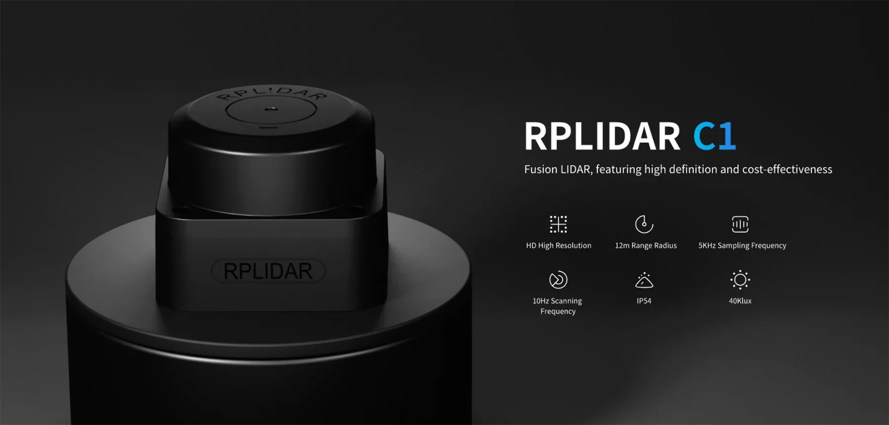 

Лазерный радар SLAMTEC RPLIDAR C1 Fusion DTOF, высокое разрешение и высокая производительность