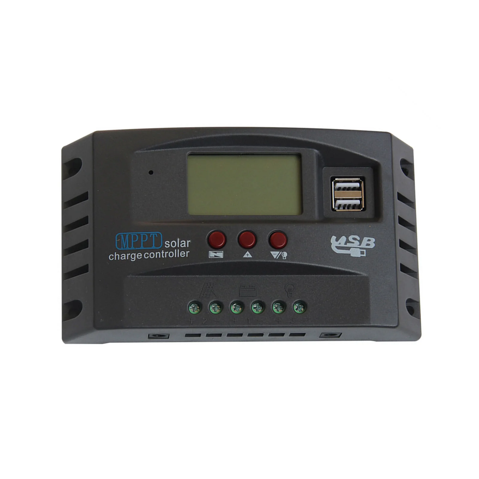MPPT Solar Charge Controller 12V/24V Auto Tracking Solar Panel Regulator w/ Dual USB Port LCD Display & 3 Timer Setting