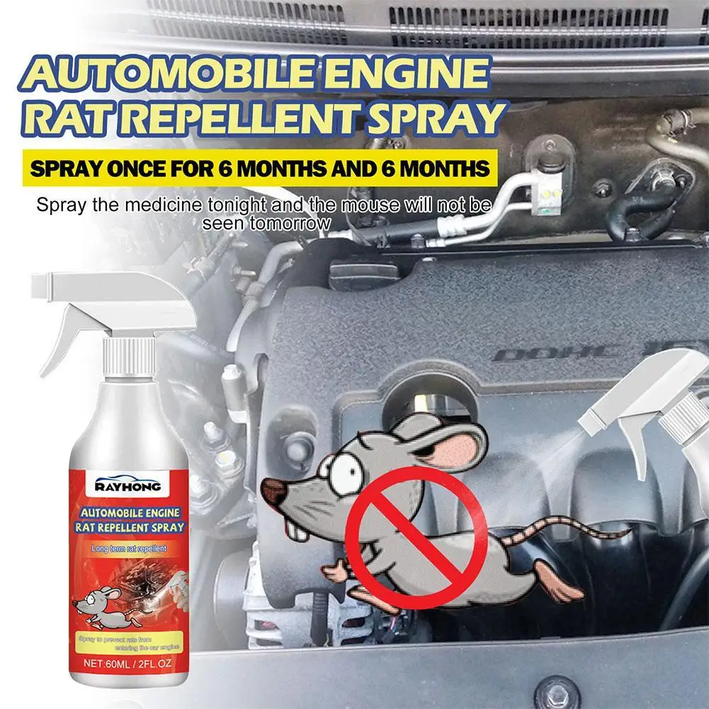 60ml Automobile Engine Mouse Spray Rat Repellent Spray For Protecting Wires Cables Car Engines Car Accessories D3Y8