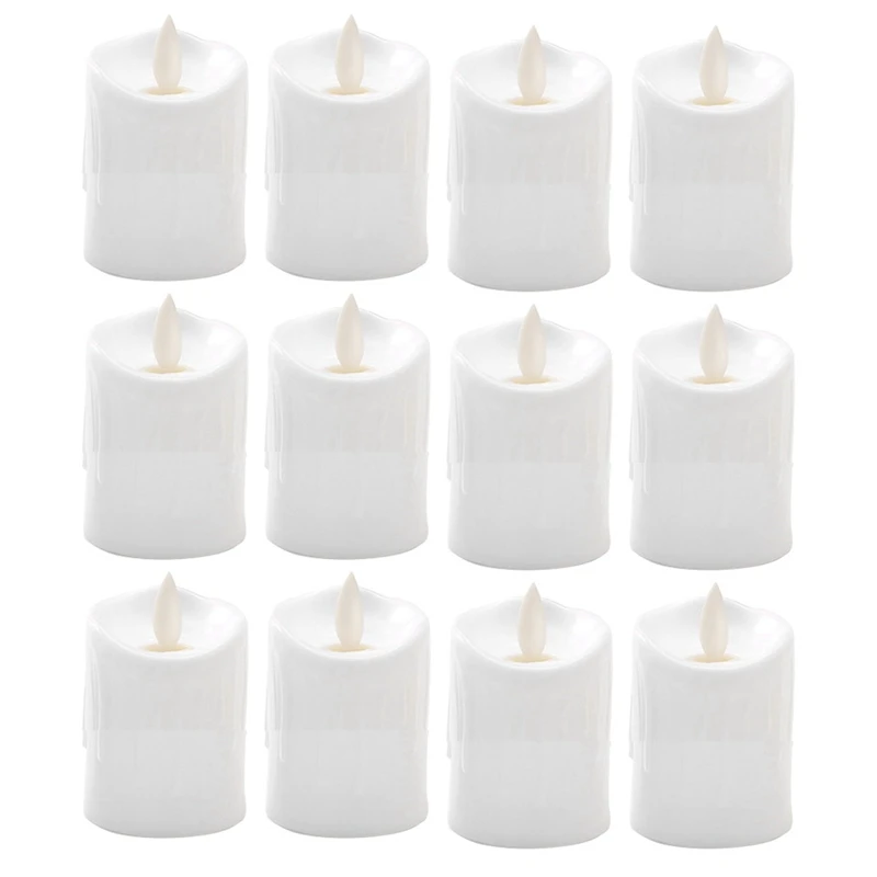 

Flameless Candles Light Flickering Tear Shaped LED Flame Battery Electronic Real Paraffin Wax For Wedding