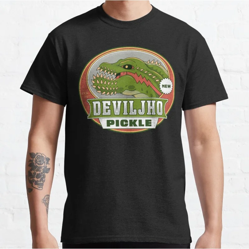 

Deviljho Pickle Emblem 80s Video games Monster hunter world MHW Hunting Club Graphic T Shirts for men large size tops