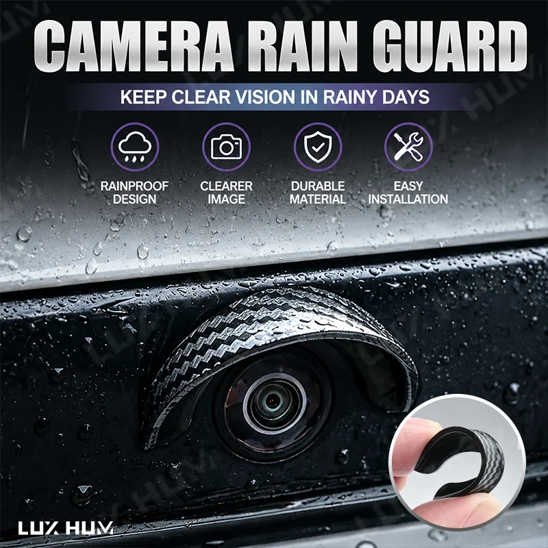 Universal Car Backup Camera Rain Shield Visor Anti-rain Sun Shade Waterproof Cover Carbon Fiber Auto Rear View Camera Rain Guard