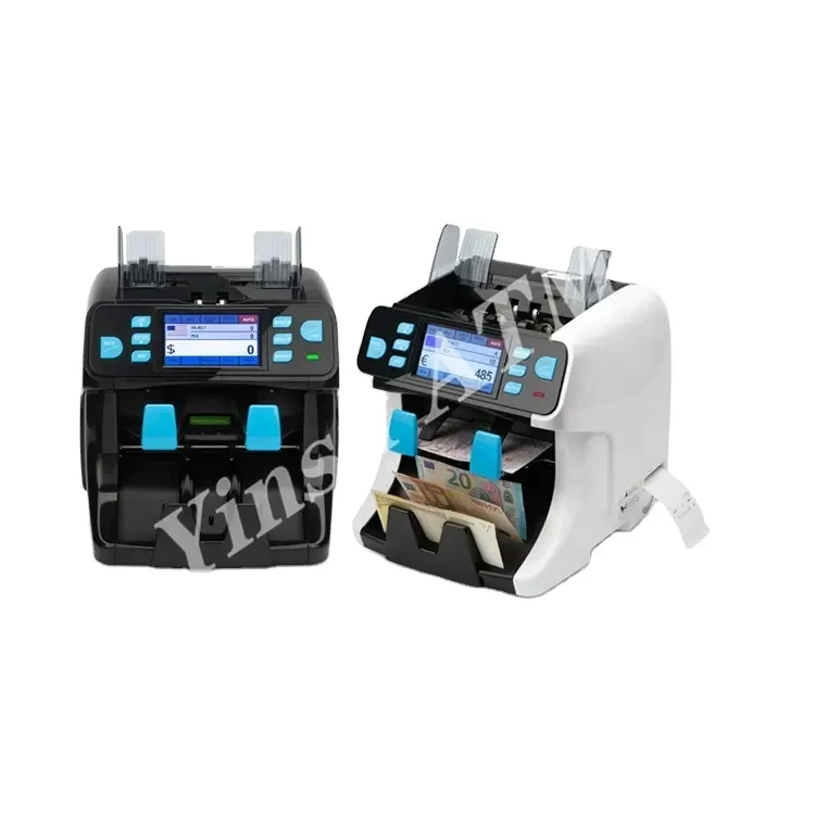 Professional Banknote Counter Top Loading 2 Cis Money Detector Mix Value Counter Cash Money Bill Counter Machine