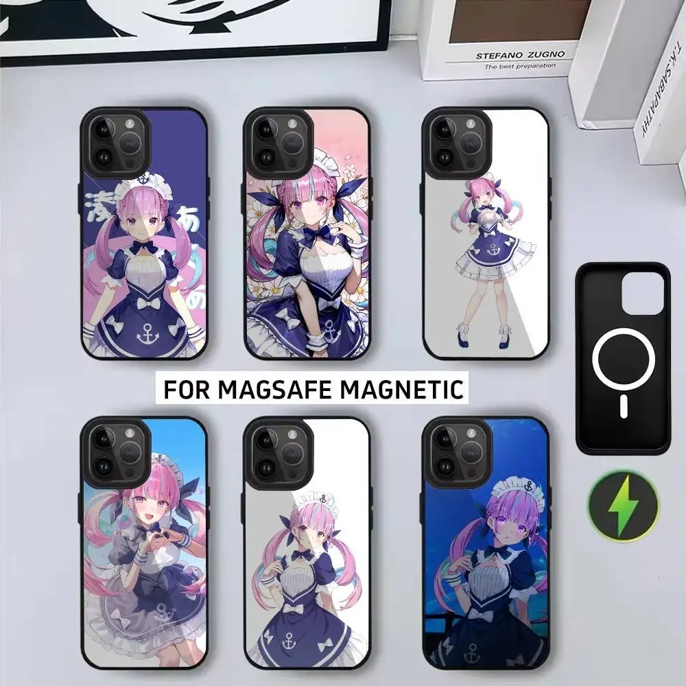 

Cute M-Minato A-Aqua H-Hololive-ea Phone Case For iPhone17,16,15,14,13,12,11 Plus,Pro Magnetic with Magsafe Wireless Charging
