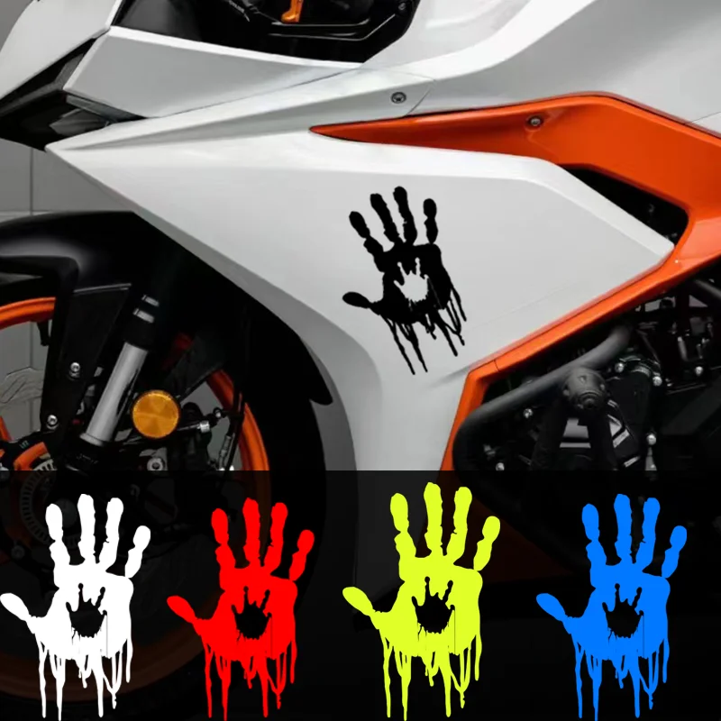 

1PC 3D Bleeding Palm Motorcycle Stickers Waterproof DIY Motorbike Fuel Tank Fairing Vinyl Decals Car Window Halloween Decoration