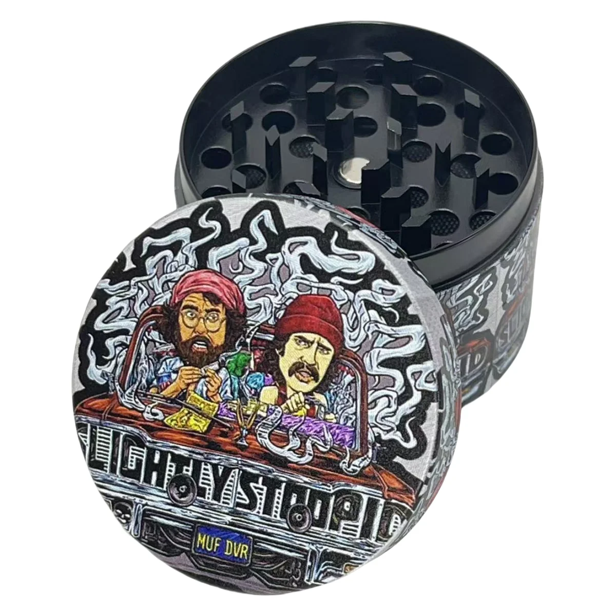 50mm Metal Cartoon Herb Grinder 4-Layers Spice Pepper Mill Salt Mortar Pestle Tobacco Raw Grass Grinder Smoking Kitchen Tool