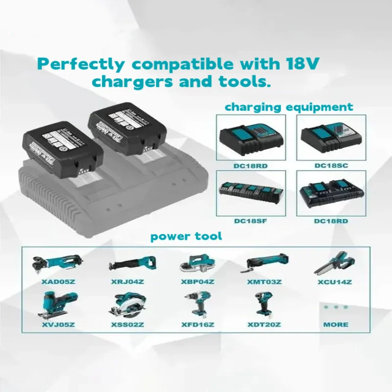 Makita 18V Battery for Makita 18V 6Ah Power Tools The 18V Makita BL1860B Rechargeable Battery Can Replace BL1850B LXT400