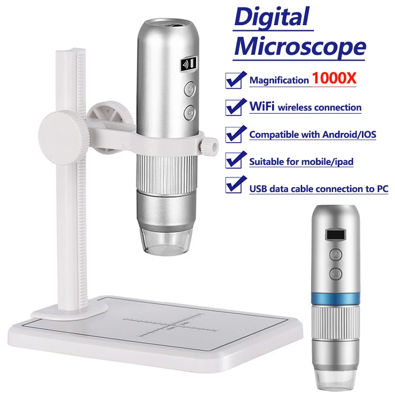 1000X WiFi Wireless Microscope Handheld Digital Microscope With 8 LED Electronics Camera Magnifier For Phone Soldering Repair