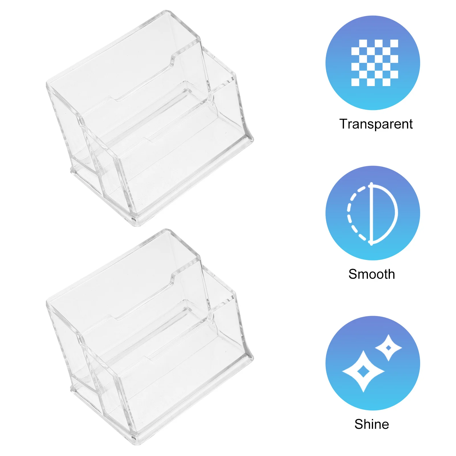 3pcs Business Card Holder Storage Box Transparent Desktop Organizer Large Capacity Plastic Card Display Stand For Office Use