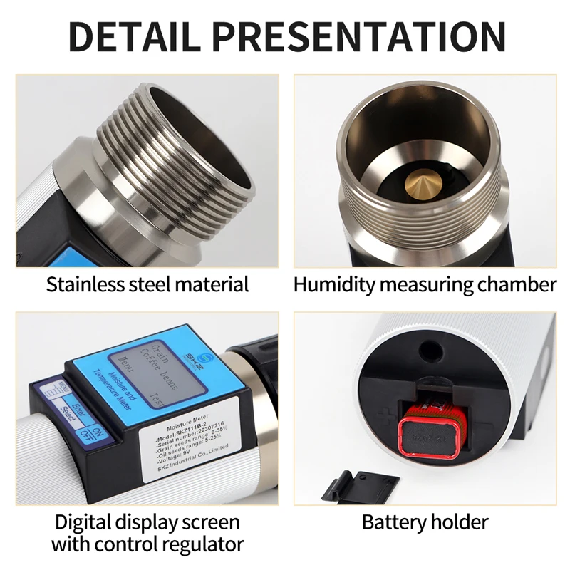 40 kinds of grain moisture meter, coffee bean cocoa moisture meter, rice wheat corn multi-functional moisture meter