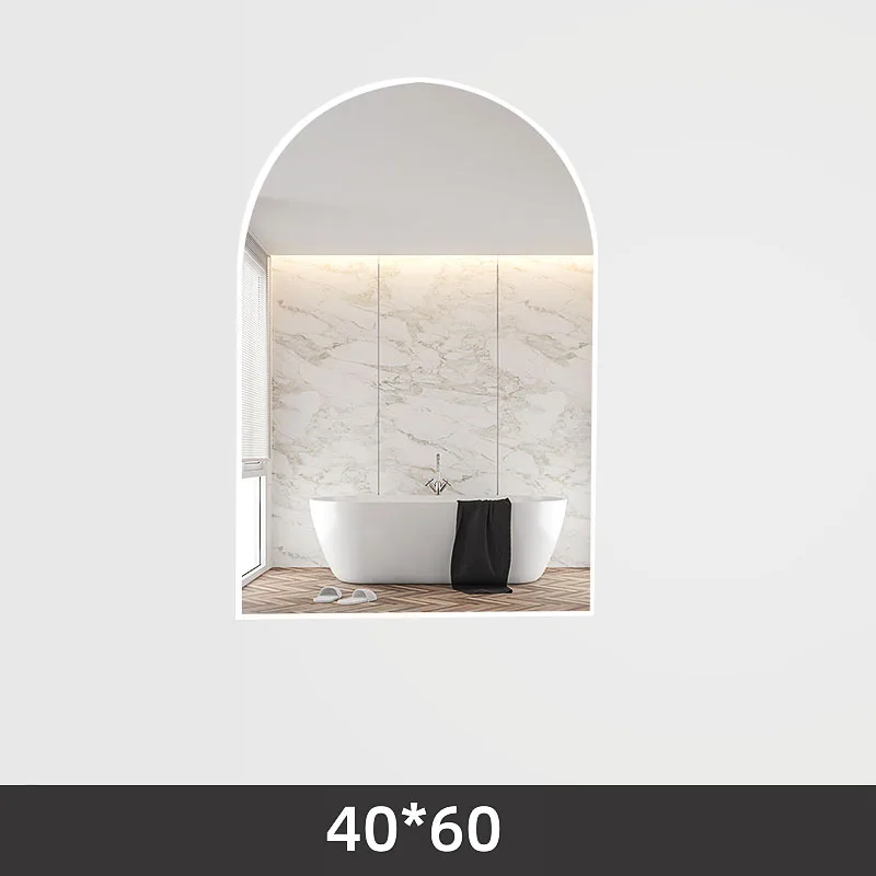 Image 5: Miroir Arqué de Style Moderne, Lumière de Luxe Murale, Décoration de Chambre à Coucher pour la Maison