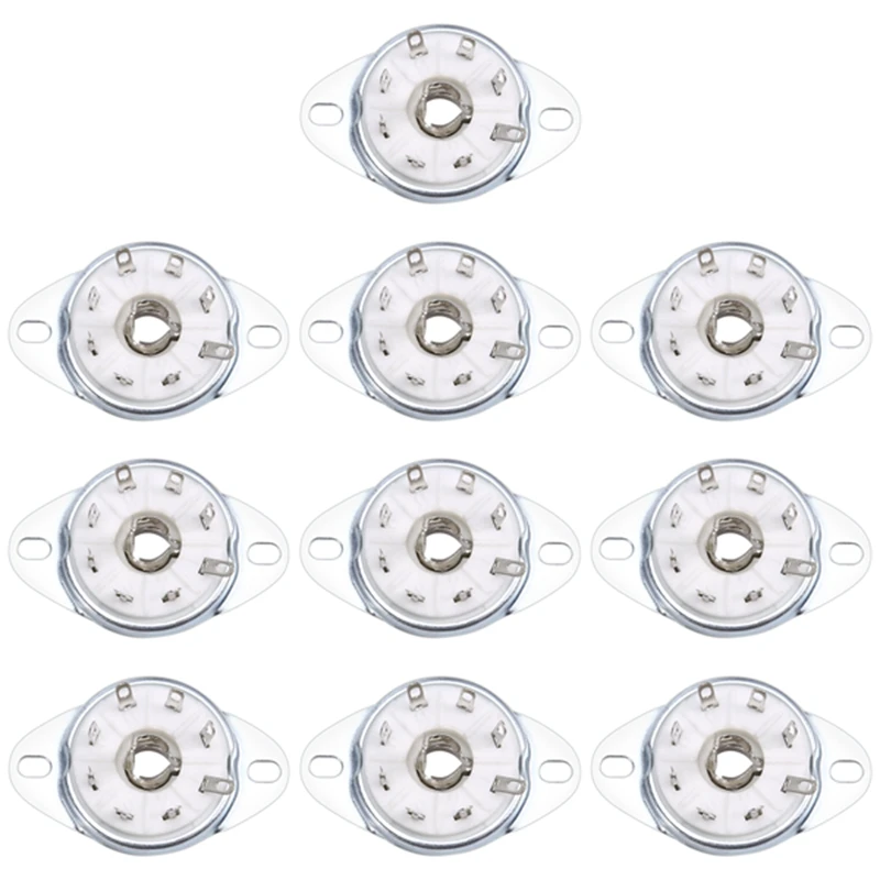 10Pcs 8PIN K8A Octal Tube Socket Ceramic Valve Base For EBL21 ECH21 4P1S 5B254 7N7 4J1S