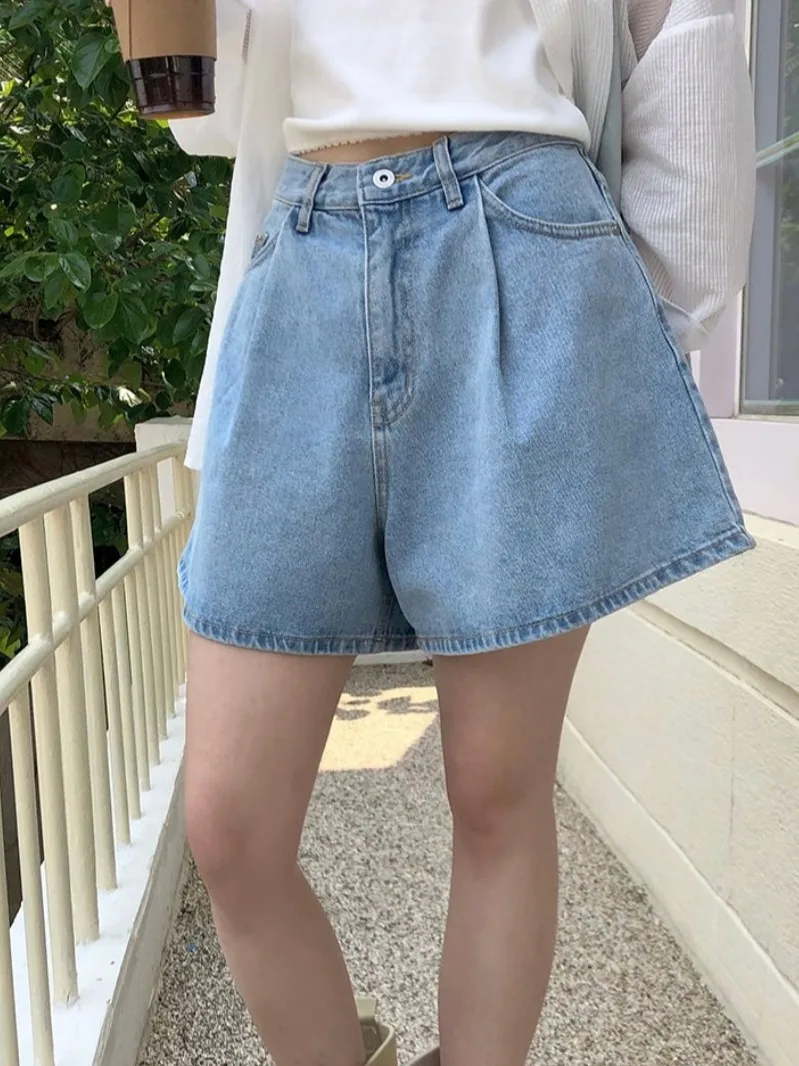 

Slimming High Waist A-Line Wide Leg Jeans orts Women's Chic Summer 2025 New Vintage Sle Faionable Denim orts