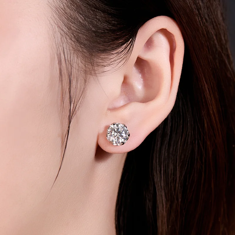 

Earrings Jewellery Woman 6.5mm Moissanite D Color VVS1 Pass GRA Certificada 18K Gold Plated Earring For Women Endientes Mujer