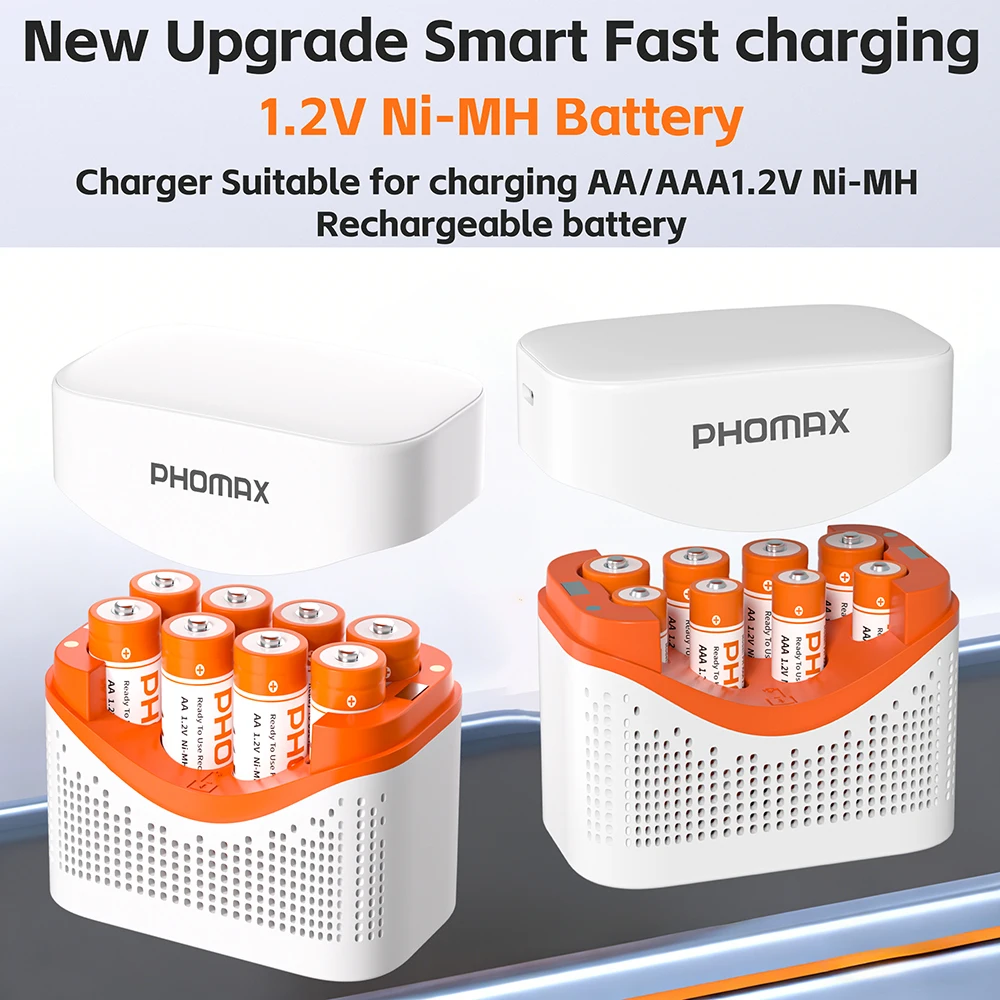 PHOMAX 2700mAh 1.2V AA Rechargeable Batteries 1100mAh 1.2V AAA Battery NI-MH AA AAA Rechargeable Battery For Toy Remote Control