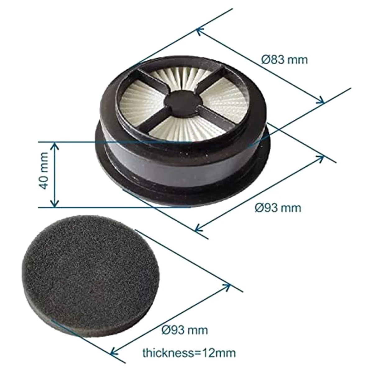 مجموعة رغوة فلتر HEPA للمكانس الكهربائية ، F44 ، على غرار 304019001 ، UD20015 ، UD20100 ، UD20020 ، UD20025