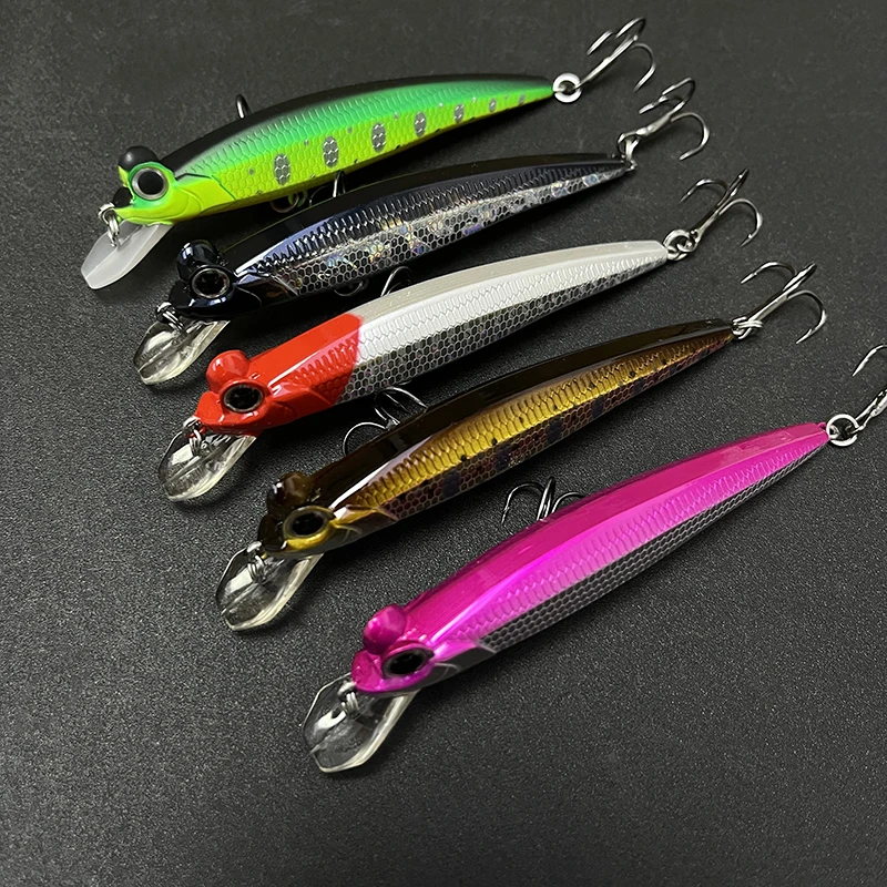 90mm 10g afundando lento jerkbait minnow iscas de pesca wobbler baixo truta artificial duro isca swimbait equipamentos de pesca