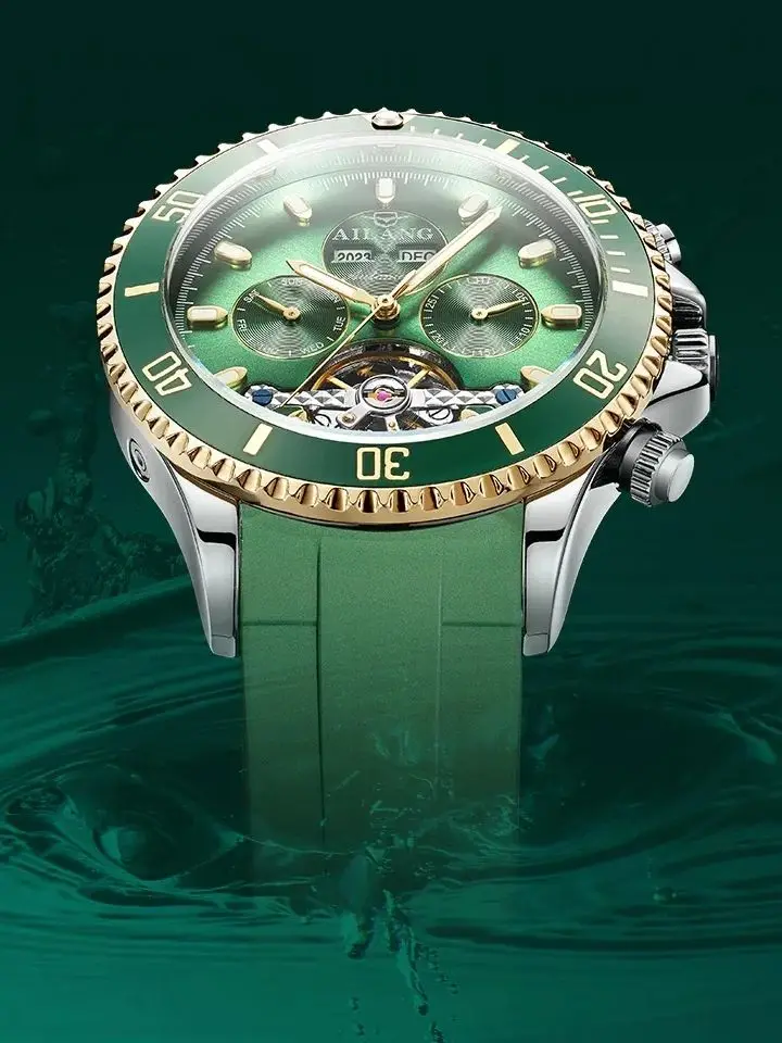 2026 Luxury Black Red Case Multi-function Sports Tourbillon Watches Waterproof Automatic Mechanical Watch Men Reloj Hombre