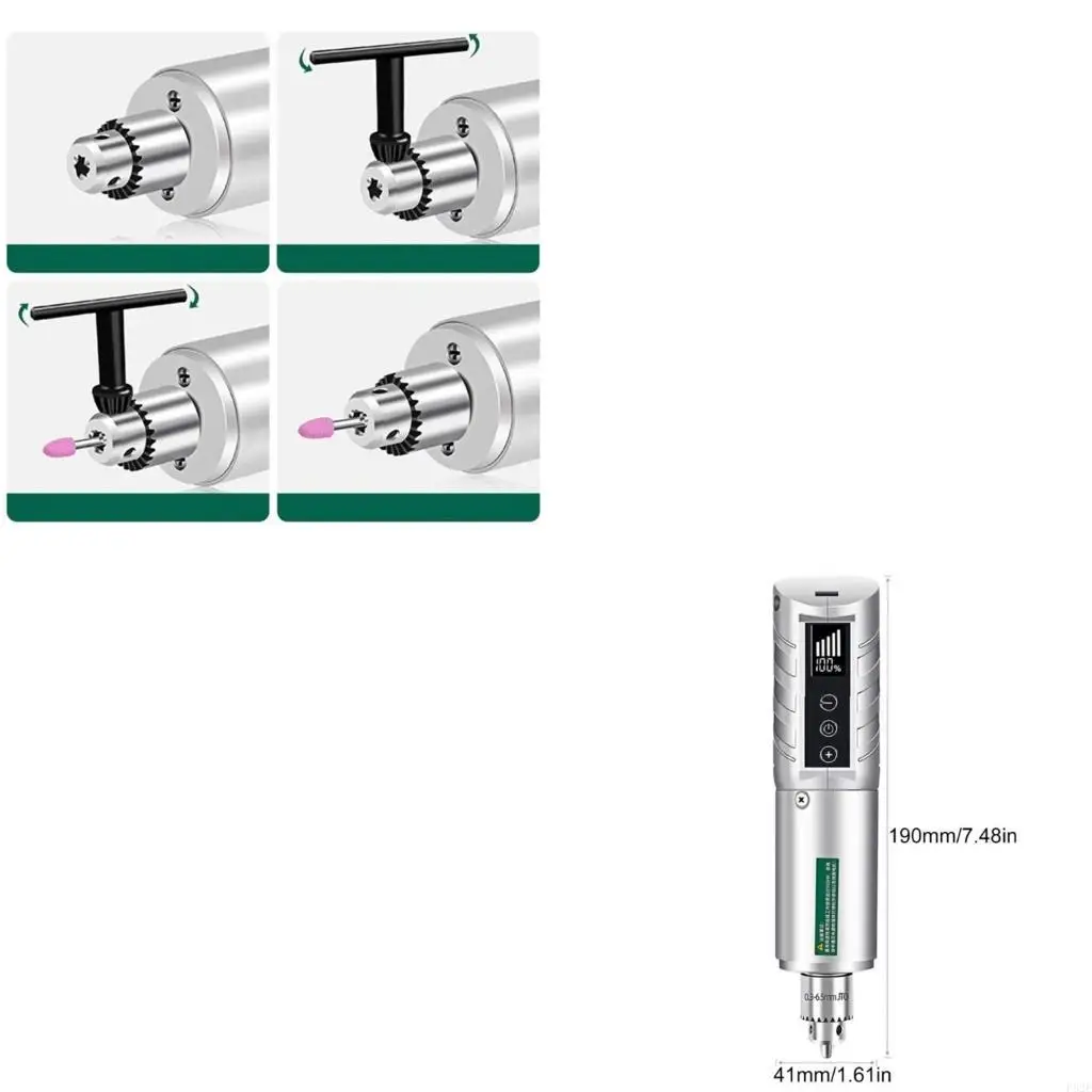 

P82E Drill USB Wireless Mini Handheld Drill Rotary Tool Woodworking Engraving Pen Tool for Jewelry Metal Glass